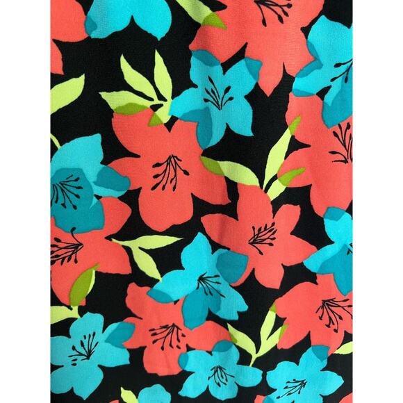 Meg Allen A Liz Claiborne Co Multi Color Floral Print Straight Skirt  XL 16/18 - Picture 2 of 6